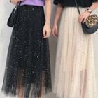 Sequined Sheer Midi Skirt