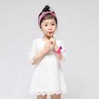 Family Matching Lace Elbow-sleeve Dress