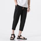 Linen Cropped Straight-cut Pants