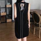 Cutout V-neck Convertible Sleeveless Knit Dress