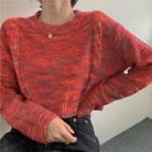 Cropped Sweater Purplish Red - One Size