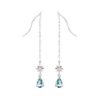 Star Faux Crystal Alloy Dangle Earring 1 Pair - Silver - One Size