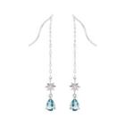 Star Faux Crystal Alloy Dangle Earring 1 Pair - Silver - One Size