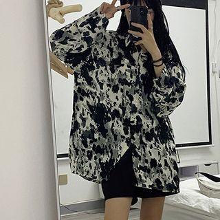 Color-block Loose-fit Blouse As Shown In Figure - One Size