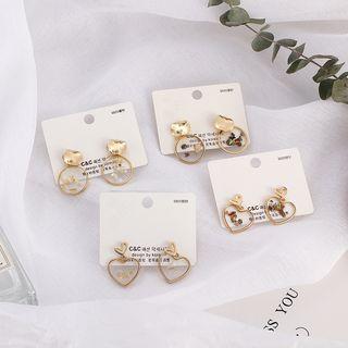 Alloy Acrylic Heart / Disc Earring