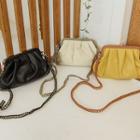 Shirred Chain Strap Shoulder Bag