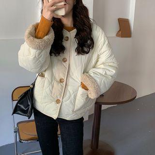 Reversible Plain Padded Coat White - One Size