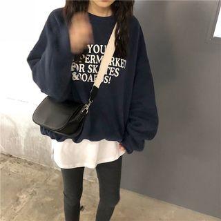 Lettering Round Neck Pullover / Leggings