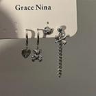 Set Of 4 / 6: Bear / Heart Alloy Dangle Earring (various Designs)
