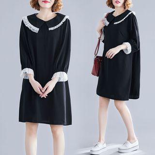 Plain Peter Pan Collar Short-sleeve Dress