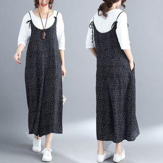 Spaghetti Strap Printed Wide-leg Pants