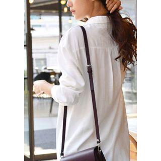 Hidden-button Dip-back Long Shirtdress