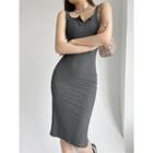 Slit-back Midi Tank Dress In 5 Colors