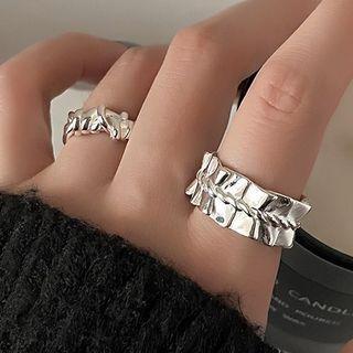 Sterling Silver Pleated Ring / Open Ring