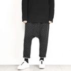 Band-waist Dotted Baggy Pants