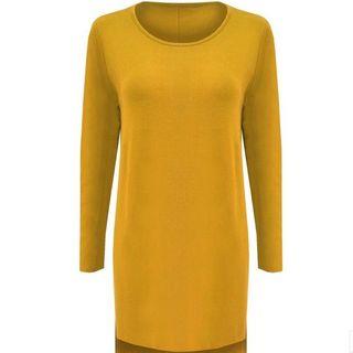 Long-sleeve Slit-side Top