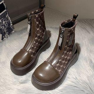 Lettering Panel Platform Short Boots