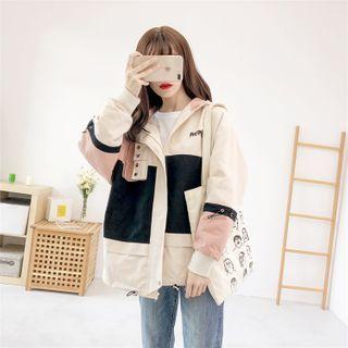 Hooded Two-tone Cargo Jacket