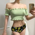 Pineapple Print Off-shoulder Bikini