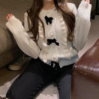 Ribbon Knit Sweater White - One Size