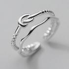Knot Layered Sterling Silver Open Ring Silver - One Size