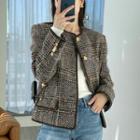 Plaid Button-up Jacket / Button-up Vest