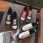 Hidden-wedge Rhinestone Lace-up Shoes