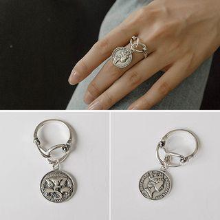 Coin Dangle Ring Silver - One Size