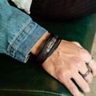 Faux Leather Layered Bracelet 1370 - Faux Leather Bracelet - One Size