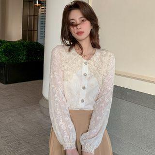 Layered Collar Lace Blouse