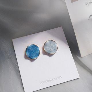 Non-matching Glaze Earring 1 Pair - S925silver Earrings - One Size