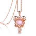 Plated Rose Gold Twelve Horoscope Gemini Pendant With White Cubic Zircon And Necklace