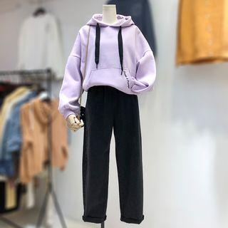 Lettering Hoodie / Straight-cut Jeans / Set