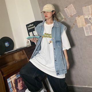 Sleeveless Demin Jacket