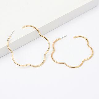 Wirework Flower Open Hoop Earring