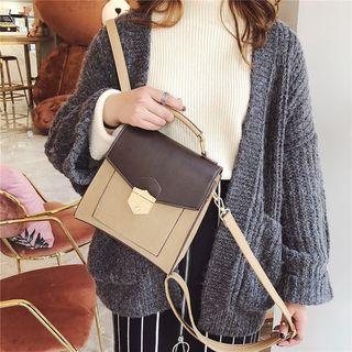 Faux Leather Crossbody Satchel