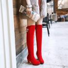 Chunky-heel Embellished Over-the-knee Boots