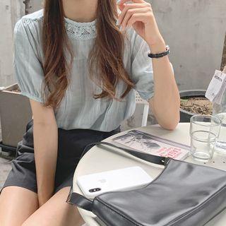 Lace-detail Textured Top