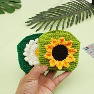 Flower Crochet Knit Coin Purse