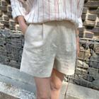 Linen Shorts Almond - One Size