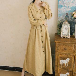 Single Breasted Midi A-line Dress