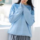 Two-tone Long-sleeve Knit Sweater