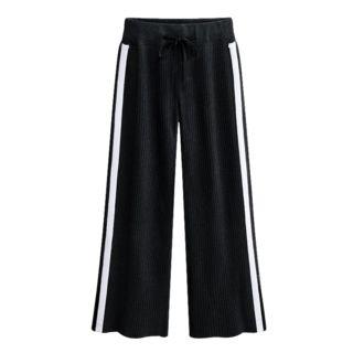 Cropped Contrast Trim Wide-leg Sweatpants