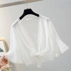 Lace Trim Elbow-sleeve Jacket