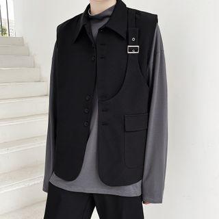 Plain Buckled Vest