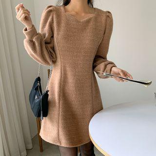 Sweetheart-neck Textured Dress