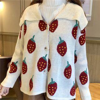 Printed Collared Cardigan