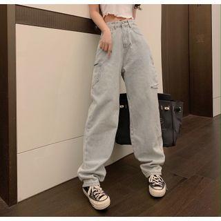 High-waist Ripped Loose Fit Jeans