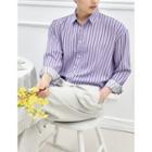 Loose-fit Striped Shirt In 8 Colors