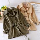 Long-sleeve Double-breasted Tie Sleeve Coat